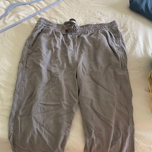 Womens J Crew grey linen joggers